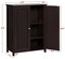 Espresso Wooden Floor Cabinet with 2 Durable Doors and 2 Adjustable Shelves